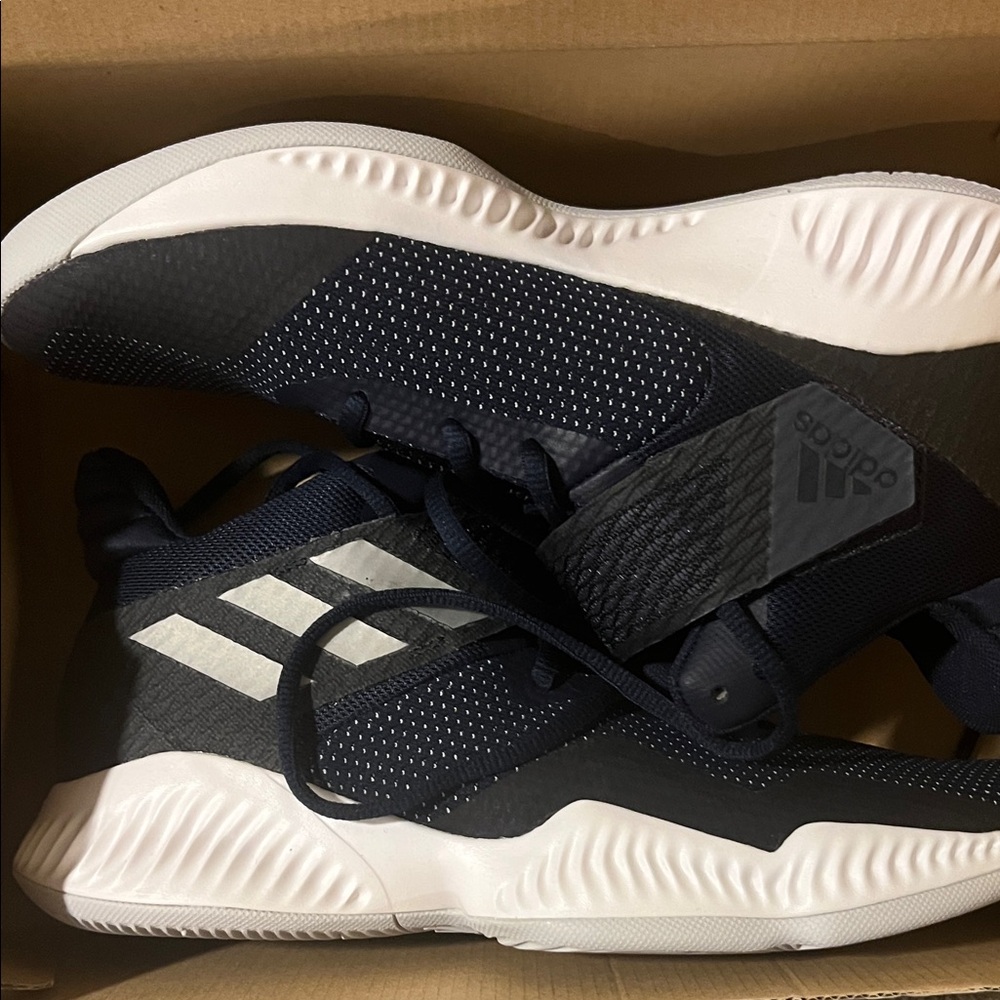 Adidas Kids' Navy and White Sneakers